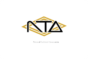 A black and yellow logo for the national technical association.