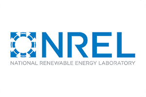 A blue and white logo for the national renewable energy laboratory.