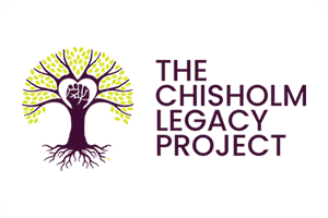 A purple and green logo with the words " chisholm legacy project ".