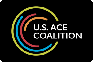 A black background with the words u. S. Ace coalition written in white