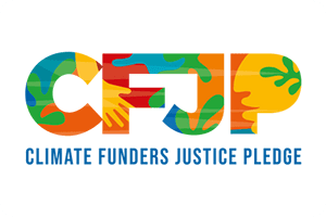 A logo for climate funders justice platform.