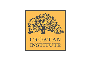 A yellow and black logo of croatan institute